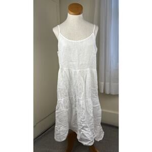 Valentina Naldi White Linen Tiered Dress Size Small